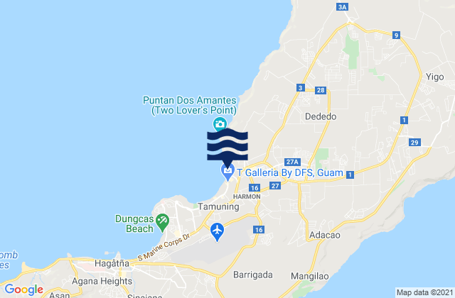 Karte der Gezeiten Dededo Municipality, Guam