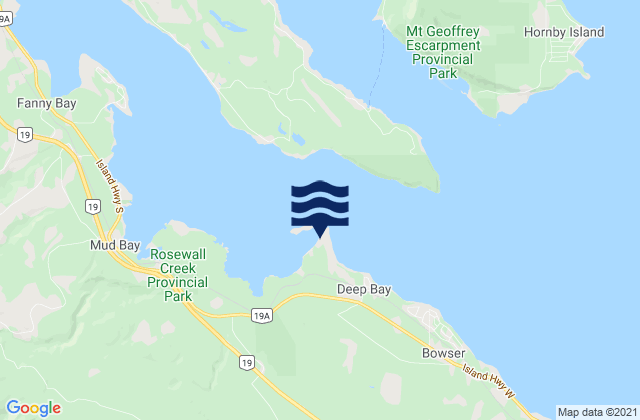 Karte der Gezeiten Deep Bay, Canada