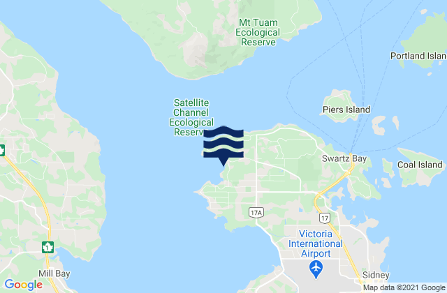 Karte der Gezeiten Deep Cove, Canada
