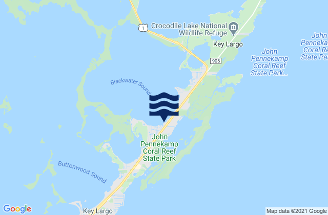 Karte der Gezeiten Deep Six Marina Blackwater Sound, United States