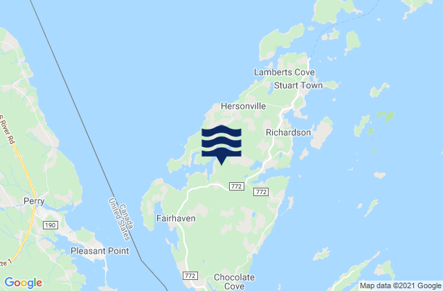 Karte der Gezeiten Deer Island, Canada