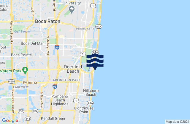 Karte der Gezeiten Deerfield Beach Pier, United States