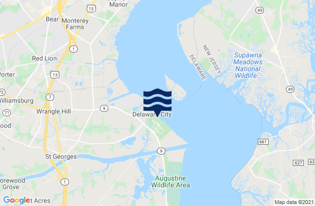 Karte der Gezeiten Delaware City Branch Channel Bridge, United States