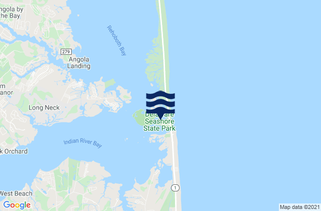 Karte der Gezeiten Delaware Seashore State Park, United States