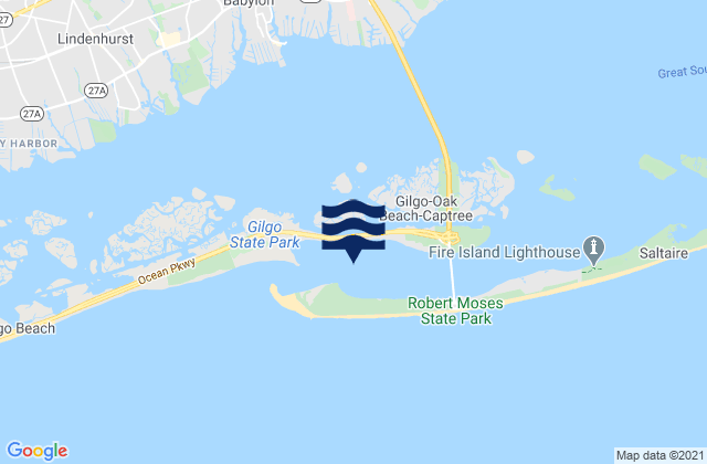 Karte der Gezeiten Democrat Point (Fire Island Inlet), United States