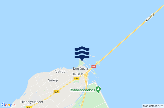 Karte der Gezeiten Den Oever, Netherlands