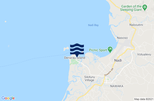 Karte der Gezeiten Denarau Island, Fiji