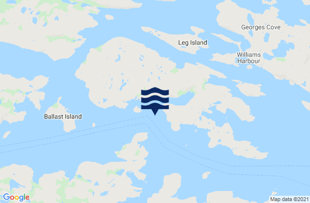 Karte der Gezeiten Denbigh Island, Canada
