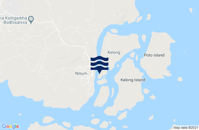 Karte der Gezeiten Dendang (Kidjang Str), Indonesia