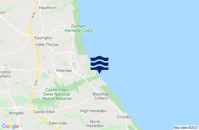 Karte der Gezeiten Denemouth Beach, United Kingdom