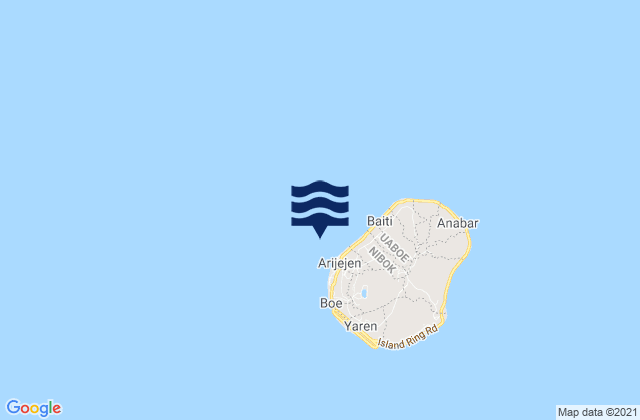 Karte der Gezeiten Denigomodu District, Nauru