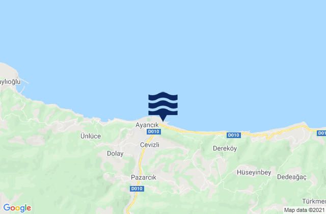 Karte der Gezeiten Denizciler, Turkey