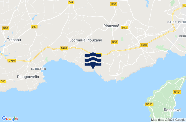 Karte der Gezeiten Deolen, France