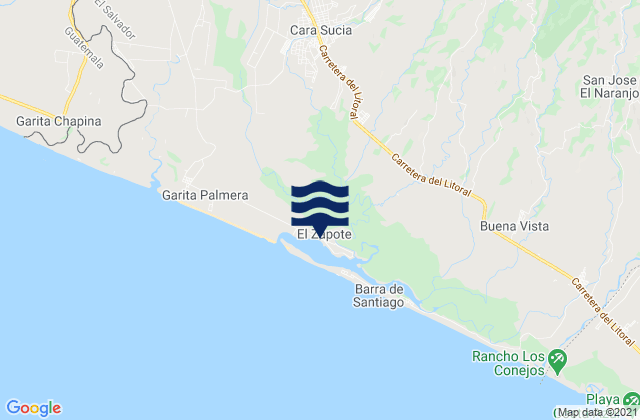 Karte der Gezeiten Departamento de Ahuachapán, El Salvador