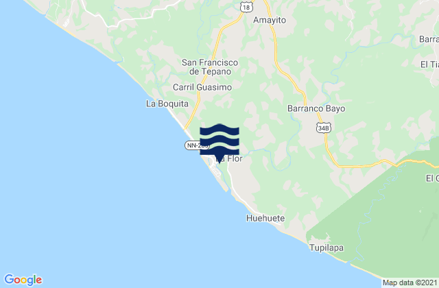 Karte der Gezeiten Departamento de Carazo, Nicaragua