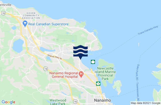 Karte der Gezeiten Departure Bay, Canada