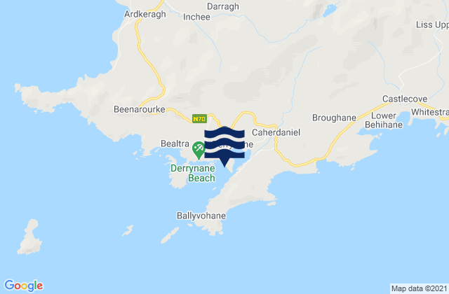 Karte der Gezeiten Derrynane Beach, Ireland