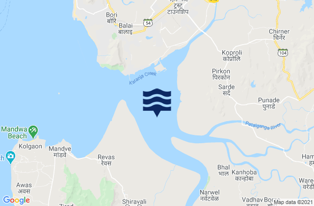 Karte der Gezeiten Dharamtar Creek, India