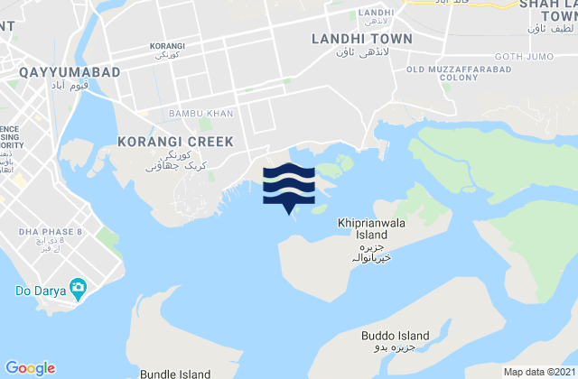 Karte der Gezeiten Dhari Island, Pakistan