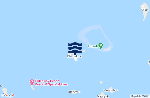 Karte der Gezeiten Dhidhdhoo, Maldives