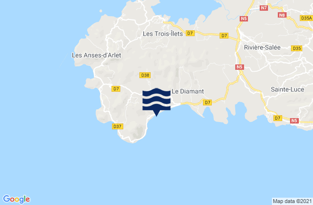 Karte der Gezeiten Diam's, Martinique