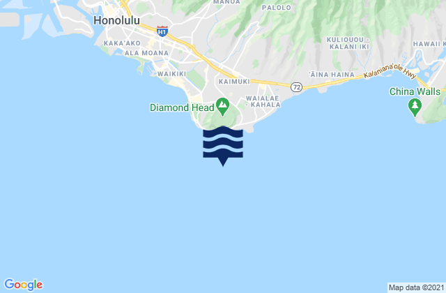 Karte der Gezeiten Diamond Head, United States