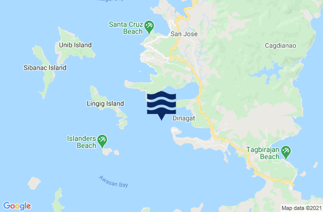 Karte der Gezeiten Dinagat (Dinagat Island), Philippines