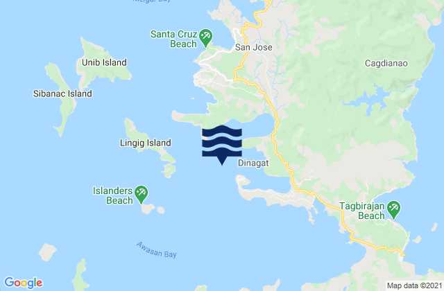 Karte der Gezeiten Dinagat Dinagat Island, Philippines