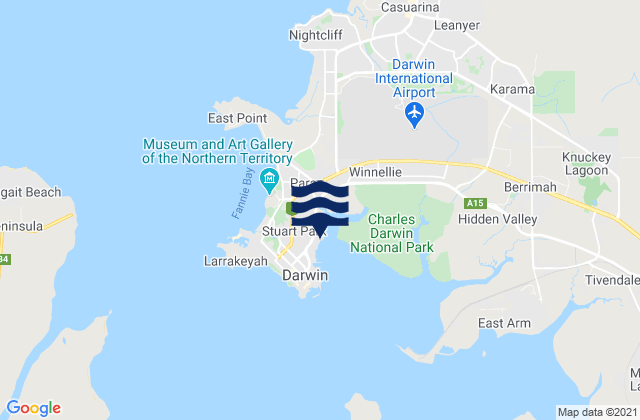 Karte der Gezeiten Dinah Beach, Australia