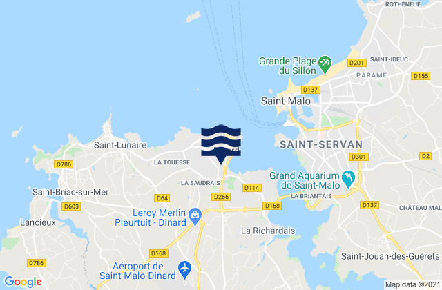 Karte der Gezeiten Dinard, France