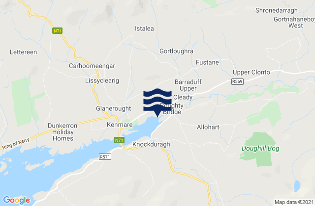 Karte der Gezeiten Dinish Island, Ireland