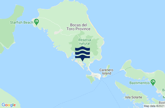 Karte der Gezeiten Distrito de Bocas del Toro, Panama