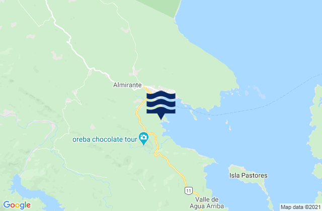 Karte der Gezeiten Distrito de Changuinola, Panama