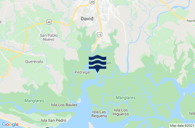 Karte der Gezeiten Distrito de David, Panama