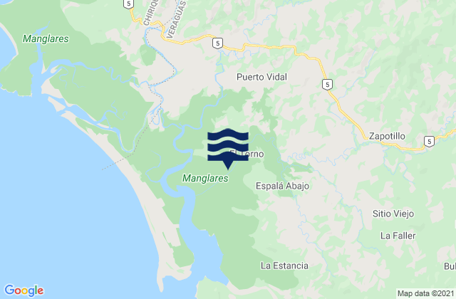 Karte der Gezeiten Distrito de Las Palmas, Panama