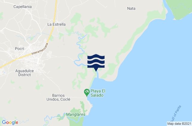 Karte der Gezeiten Distrito de Natá, Panama