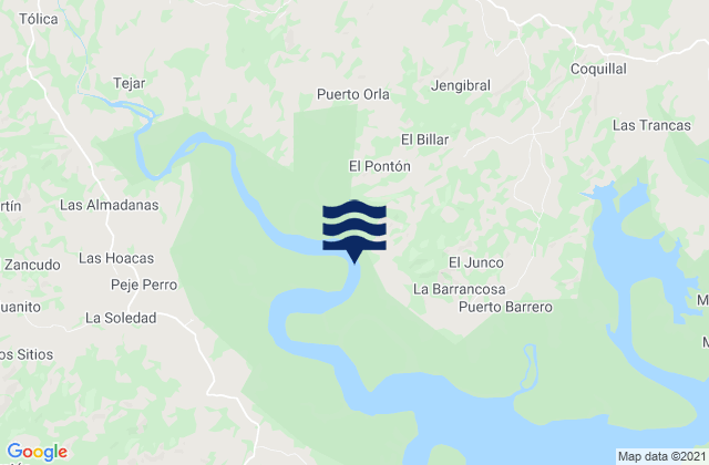 Karte der Gezeiten Distrito de Río de Jesús, Panama