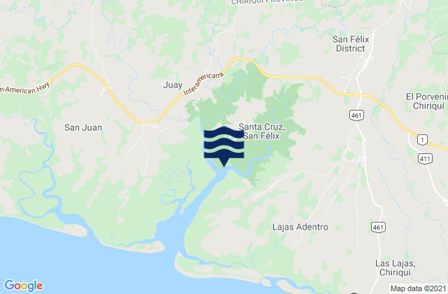 Karte der Gezeiten Distrito de San Félix, Panama