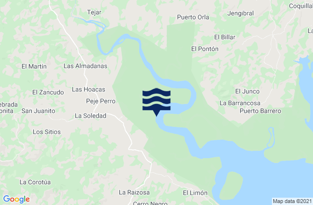 Karte der Gezeiten Distrito de Soná, Panama