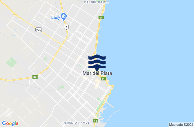 Karte der Gezeiten Diva (Mar del Plata), Argentina