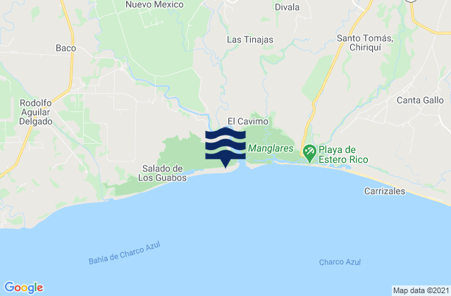 Karte der Gezeiten Divalá, Panama
