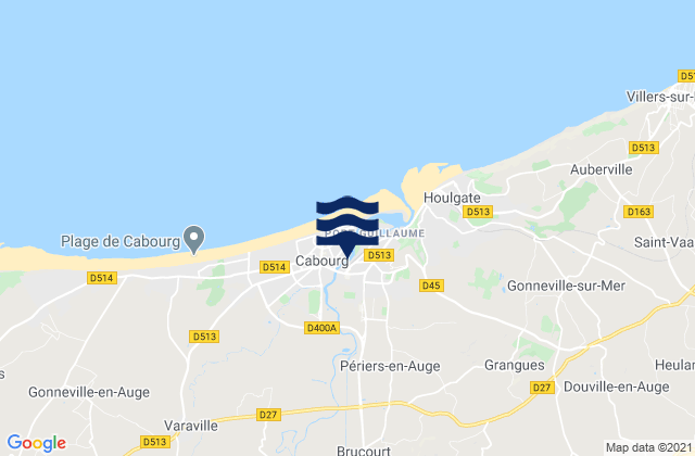 Karte der Gezeiten Dives-sur-Mer, France