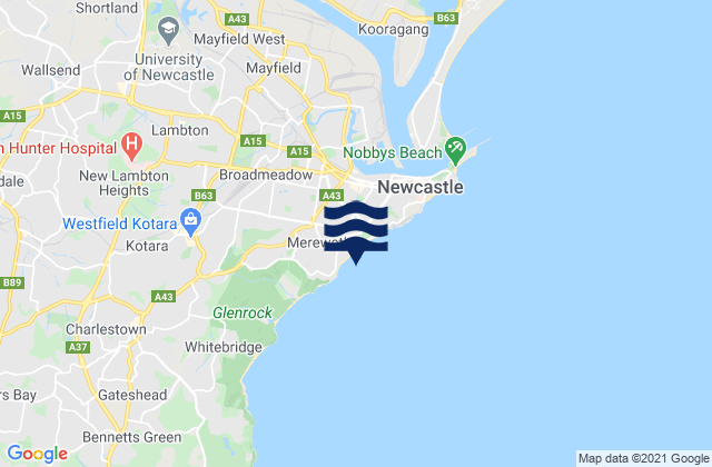 Karte der Gezeiten Dixon Park, Australia
