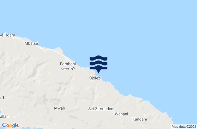 Karte der Gezeiten Djoyézi, Comoros