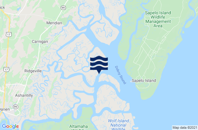 Karte der Gezeiten Doboy Island (North River), United States