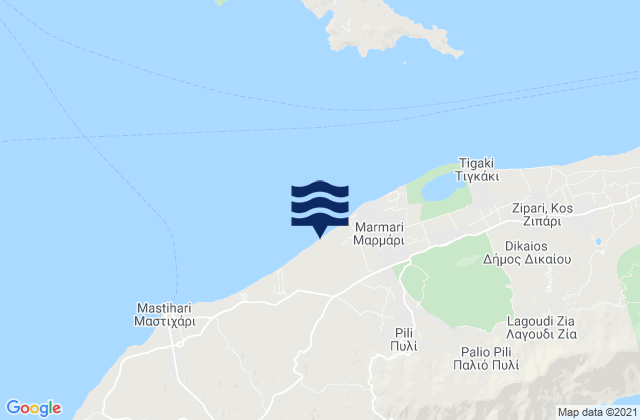 Karte der Gezeiten Dodecanese, Greece