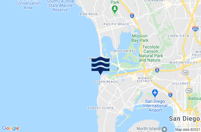 Karte der Gezeiten Dog Beach, United States