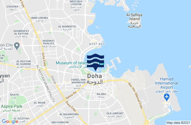 Karte der Gezeiten Doha, Qatar