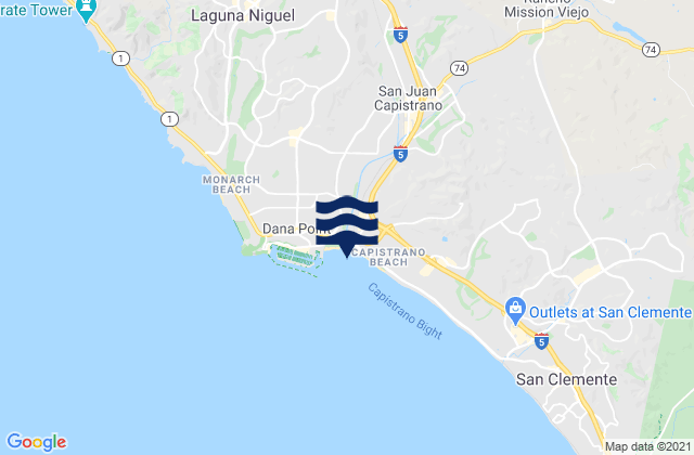 Karte der Gezeiten Doheny State Beach, United States