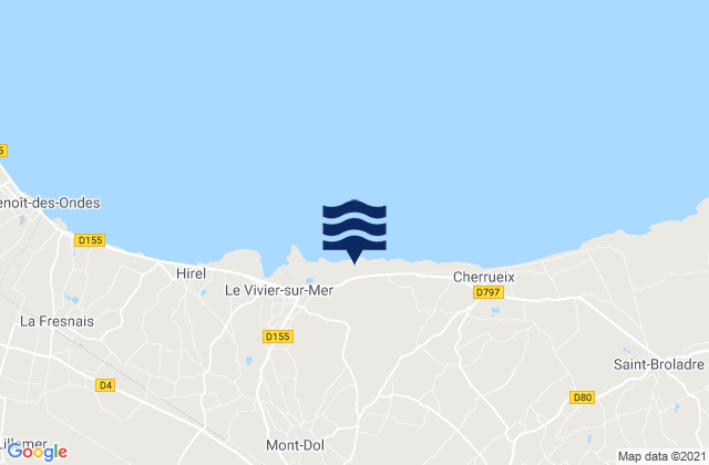 Karte der Gezeiten Dol-de-Bretagne, France